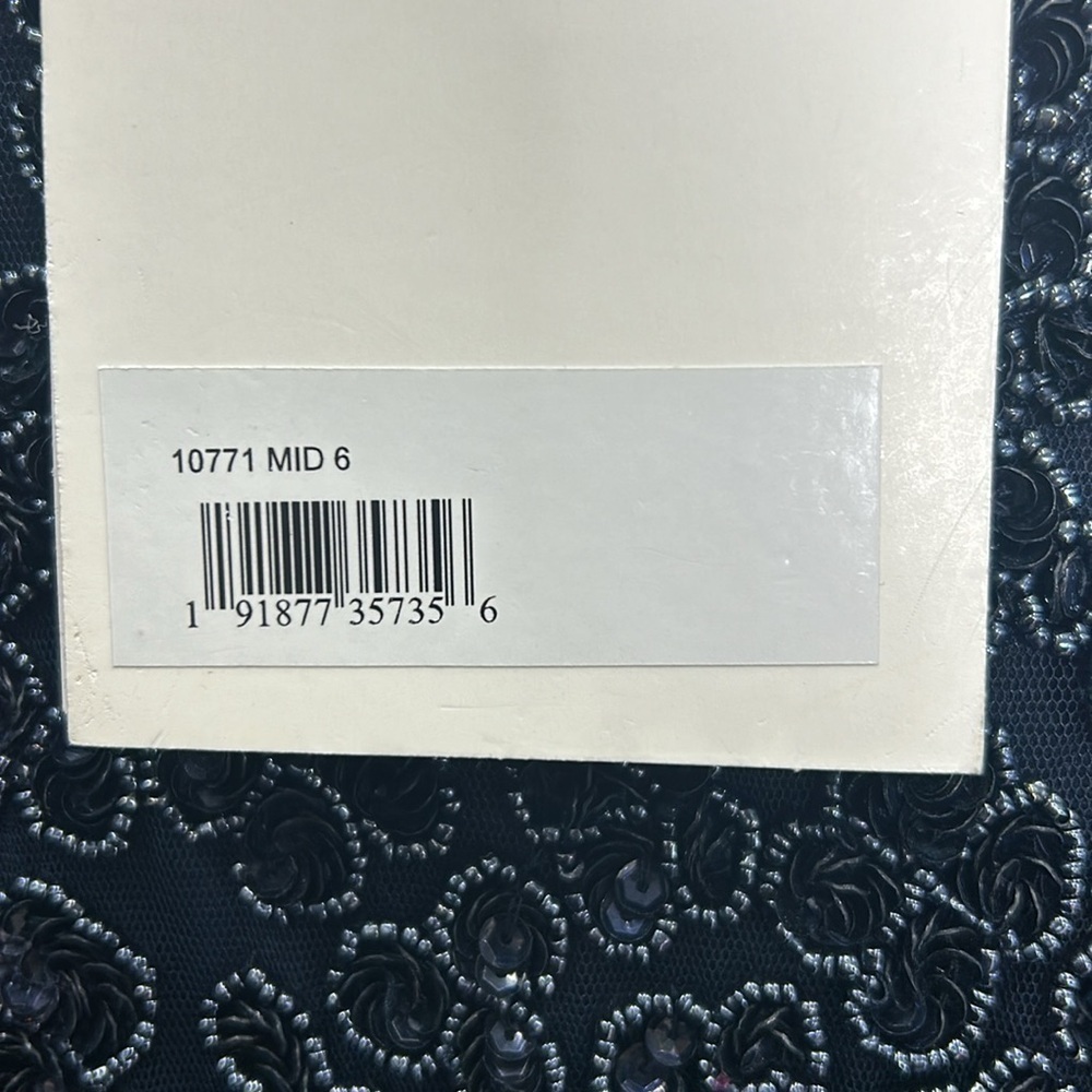 Mac Duggal 10771 NWT HAND BEADED FLOUNCE SLEEVE MIDI DRESS (Blue) - Picture 10 of 12